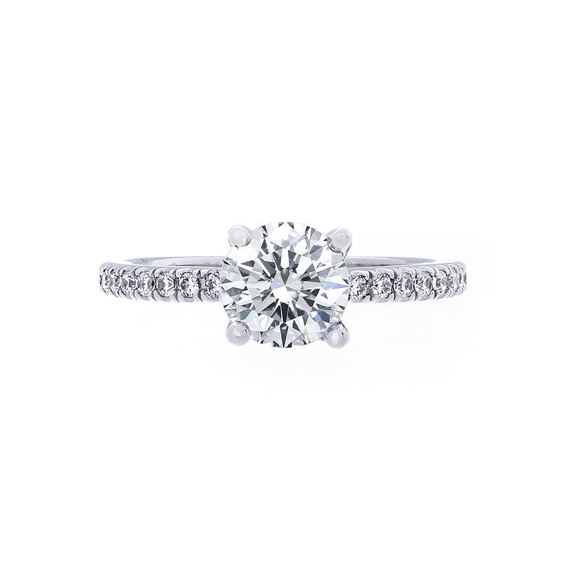 Trellis Setting Engagement Ring with a Diamond Band