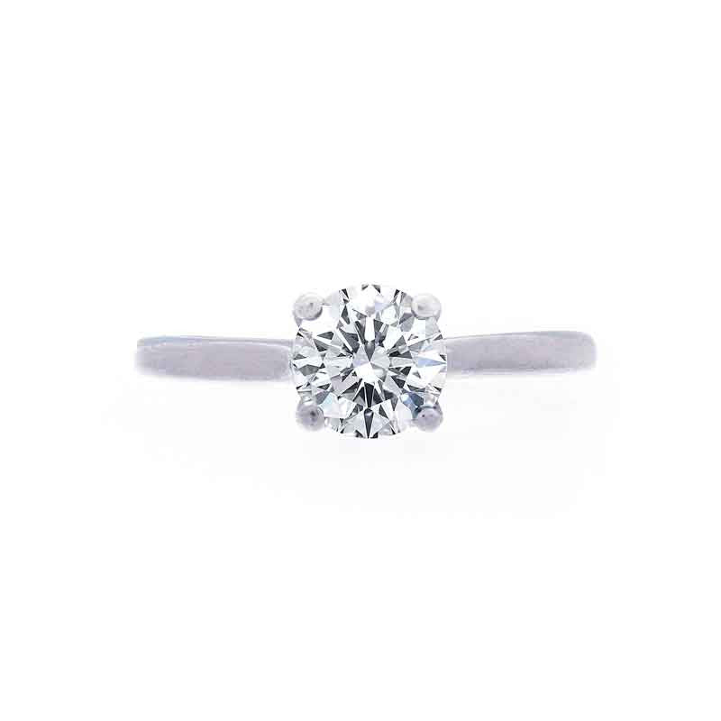 Trellis Setting Engagement Ring with a Polished Band