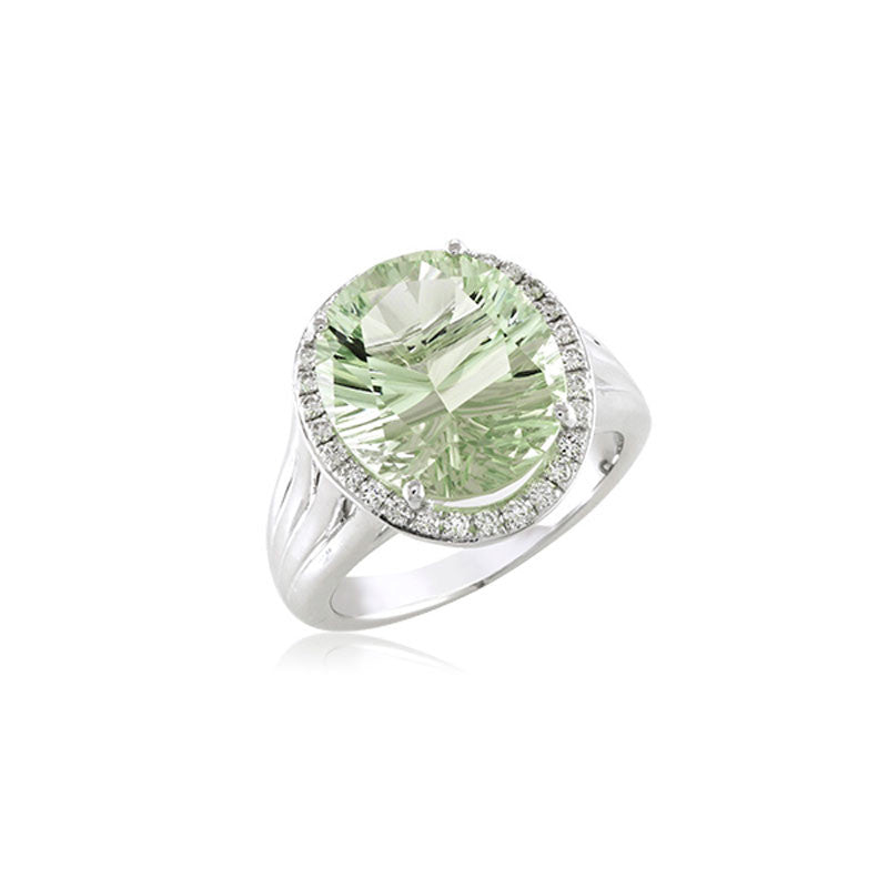 Lago Collection Prasiolite and Diamond Ring