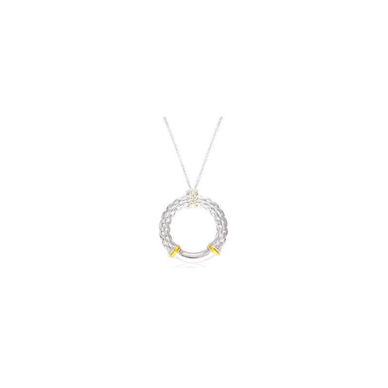 Pietra Collection 18K Yellow Gold Accent Circle Pendant