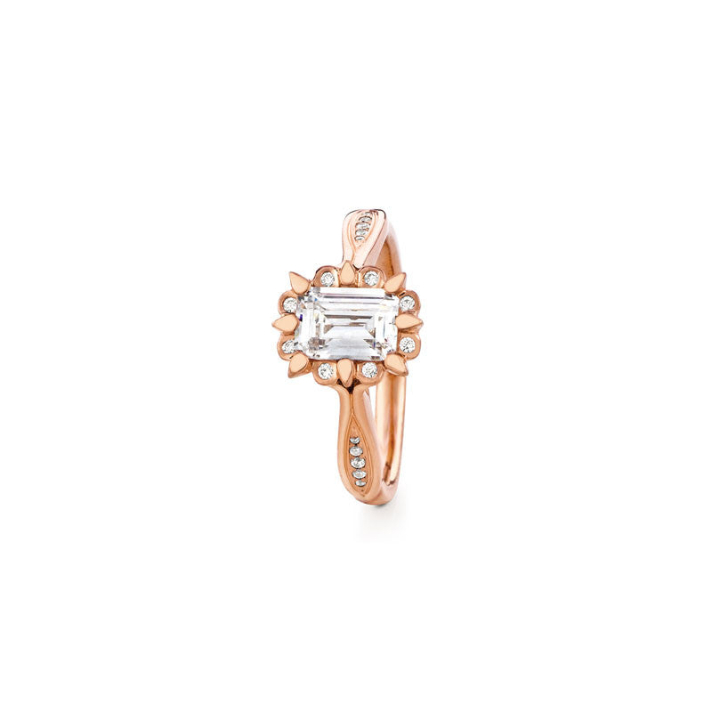 Snowdrop Emerald-Cut Diamond Engagement Ring