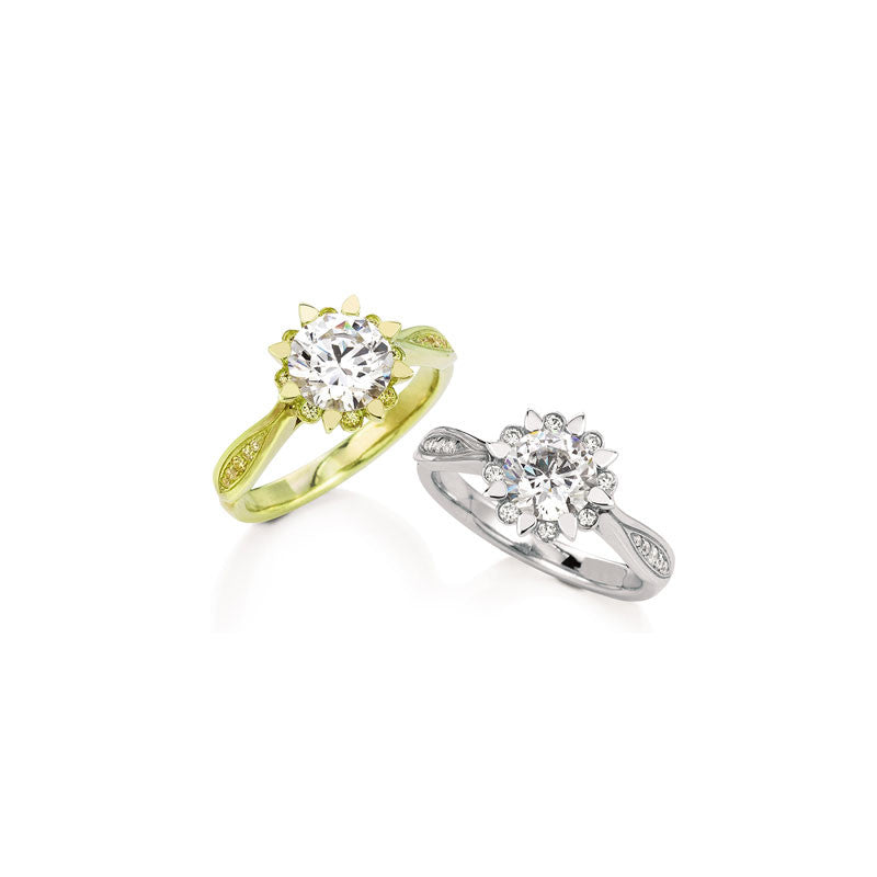 Snowdrop Round Brilliant Diamond Engagement Ring