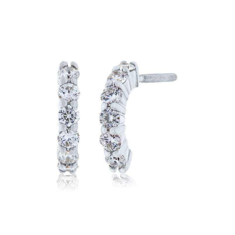 Forevermark Devotion Cut Diamond Curved Diamond Earrings