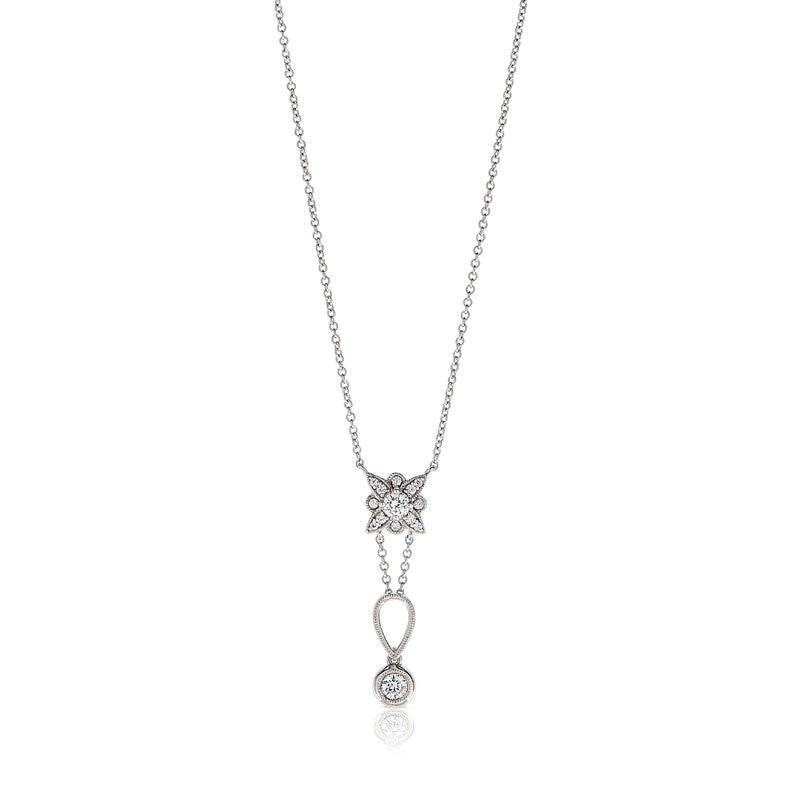 Forevermark Devotion Cut Diamond Floral Drop Necklace