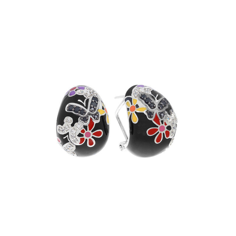 Flutter Black and Multicolor Earrings
