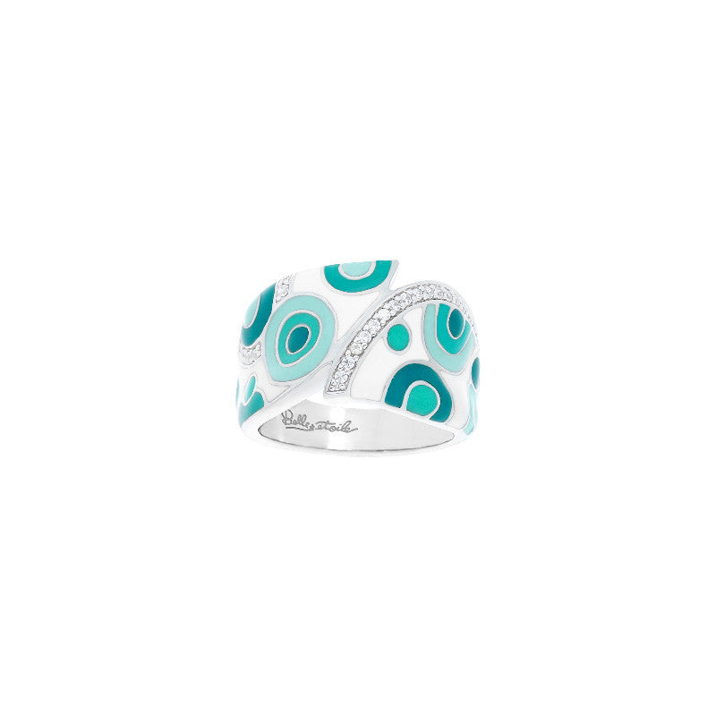 Groovy White and Aqua Ring