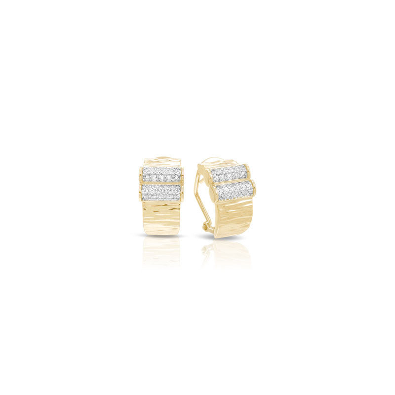 Belle Etoile Heiress Collection 18 karat yellow gold vermeil on sterling silver with pave-set stones earring.